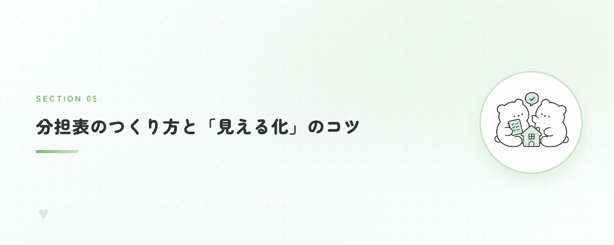分担表のつくり方と「見える化」のコツ