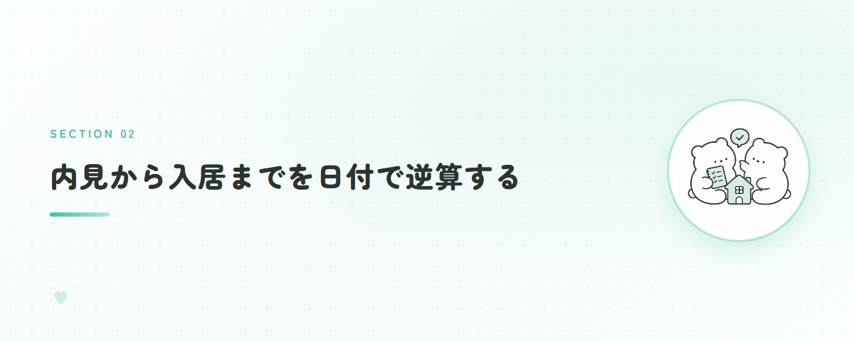 内見から入居までを日付で逆算する
